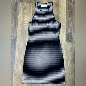 Abercrombie & Fitch tank dress peekaboo back navy and white stripe size small.